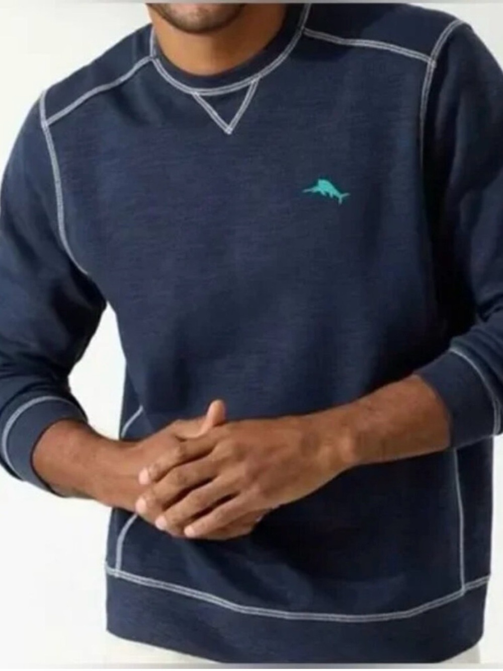 Tommy Bahama Tobago Bay Crewneck Sweatshirt Navy Men's Large
